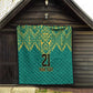 Afro-Jamaicans Tribal Custom Football Quilt Green Style