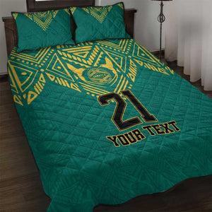Afro-Jamaicans Tribal Custom Football Quilt Bed Set Green Style