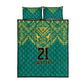 Afro-Jamaicans Tribal Custom Football Quilt Bed Set Green Style