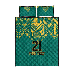 Afro-Jamaicans Tribal Custom Football Quilt Bed Set Green Style