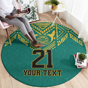 Afro-Jamaicans Tribal Custom Football Round Carpet Green Style