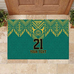 Afro-Jamaicans Tribal Custom Football Rubber Doormat Green Style