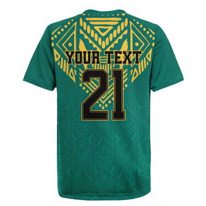 Afro-Jamaicans Tribal Custom Football Rugby Jersey Green Style
