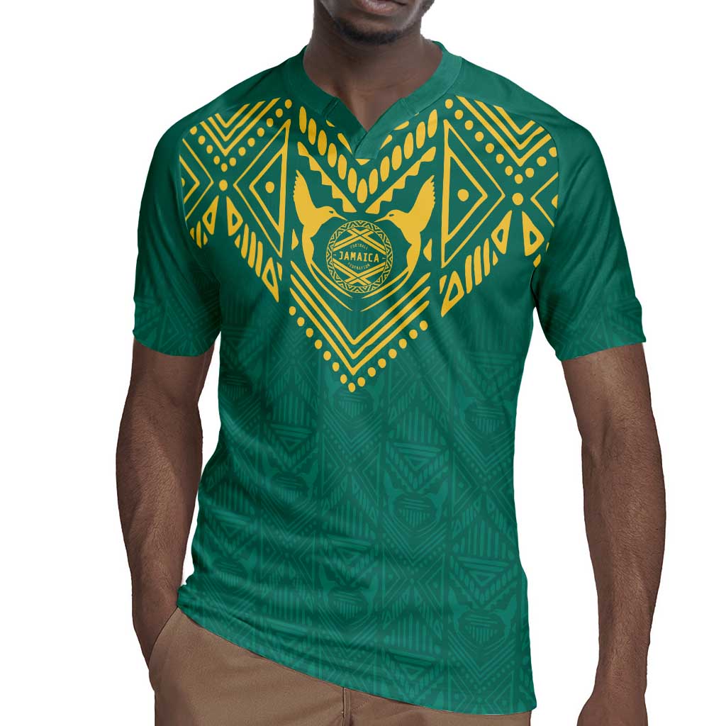 Afro-Jamaicans Tribal Custom Football Rugby Jersey Green Style