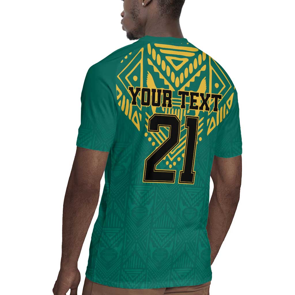 Afro-Jamaicans Tribal Custom Football Rugby Jersey Green Style