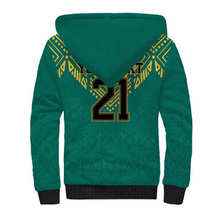 Afro-Jamaicans Tribal Custom Football Sherpa Hoodie Green Style