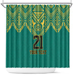 Afro-Jamaicans Tribal Custom Football Shower Curtain Green Style