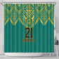 Afro-Jamaicans Tribal Custom Football Shower Curtain Green Style
