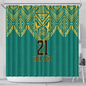 Afro-Jamaicans Tribal Custom Football Shower Curtain Green Style