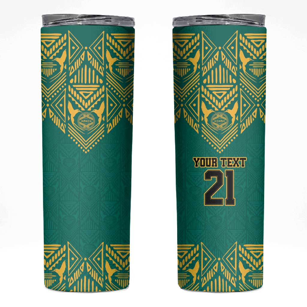 Afro-Jamaicans Tribal Custom Football Skinny Tumbler Green Style