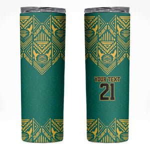 Afro-Jamaicans Tribal Custom Football Skinny Tumbler Green Style