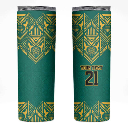 Afro-Jamaicans Tribal Custom Football Skinny Tumbler Green Style