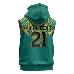 Afro-Jamaicans Tribal Custom Football Sleeveless Hoodie Green Style - African Pride