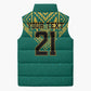 Afro-Jamaicans Tribal Custom Football Sleeveless Puffer Jacket Green Style