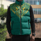 Afro-Jamaicans Tribal Custom Football Sleeveless Puffer Jacket Green Style