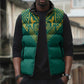 Afro-Jamaicans Tribal Custom Football Sleeveless Puffer Jacket Green Style