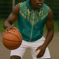 Afro-Jamaicans Tribal Custom Football Sleeveless Zip Hoodie Green Style - African Pride