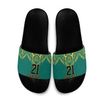 Afro-Jamaicans Tribal Custom Football Slide Sandals Green Style