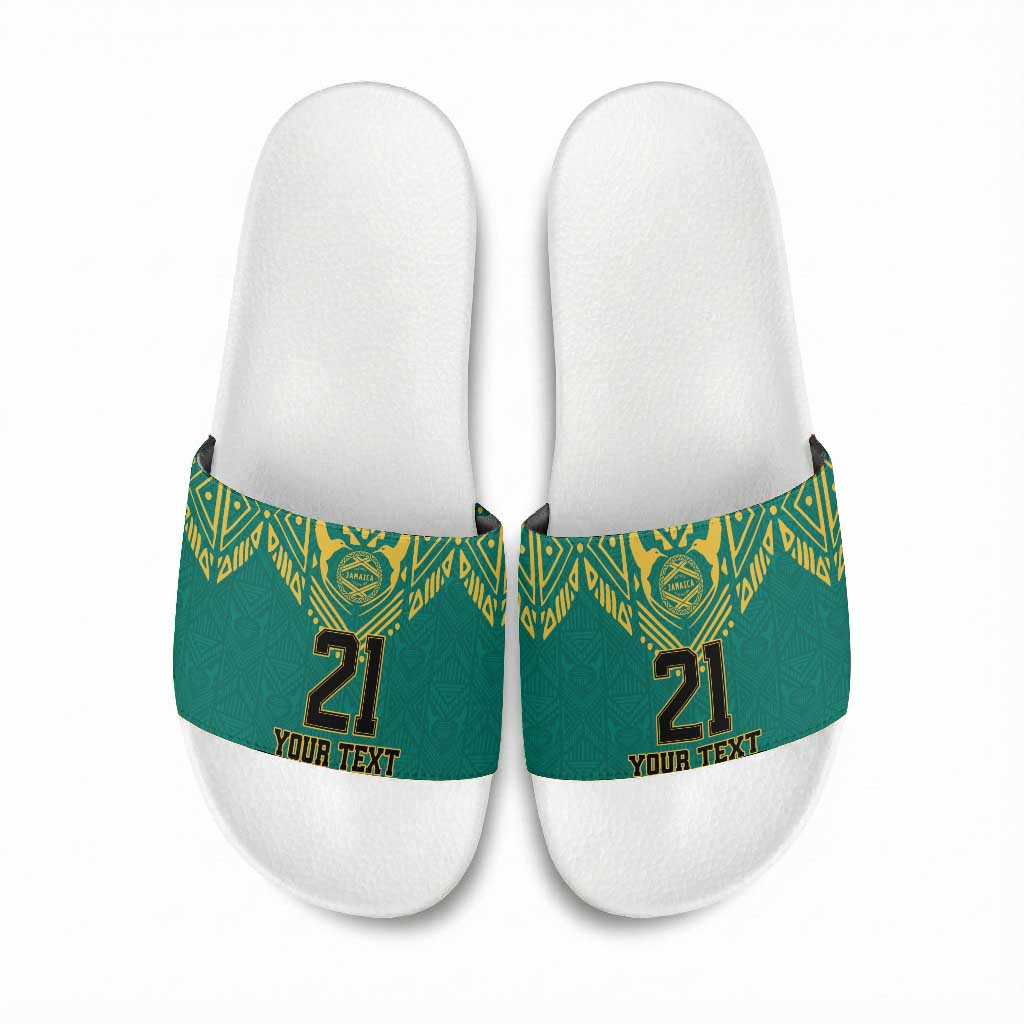 Afro-Jamaicans Tribal Custom Football Slide Sandals Green Style
