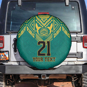 Afro-Jamaicans Tribal Custom Football Spare Tire Cover Green Style