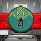 Afro-Jamaicans Tribal Custom Football Spare Tire Cover Green Style