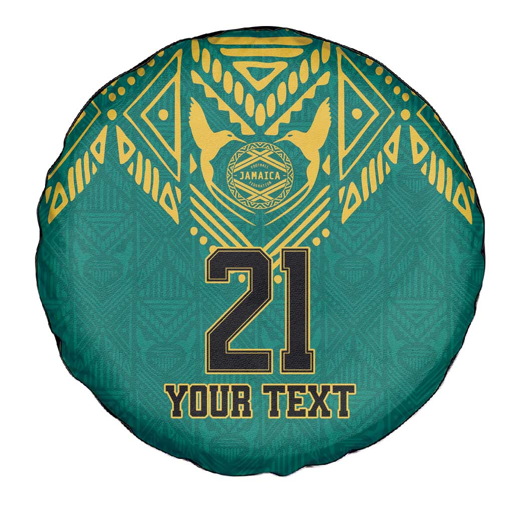 Afro-Jamaicans Tribal Custom Football Spare Tire Cover Green Style