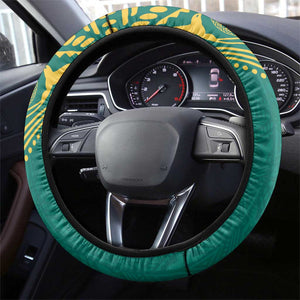 Afro-Jamaicans Tribal Football Steering Wheel Cover Green Style
