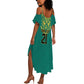 Afro-Jamaicans Tribal Custom Football Summer Maxi Dress Green Style