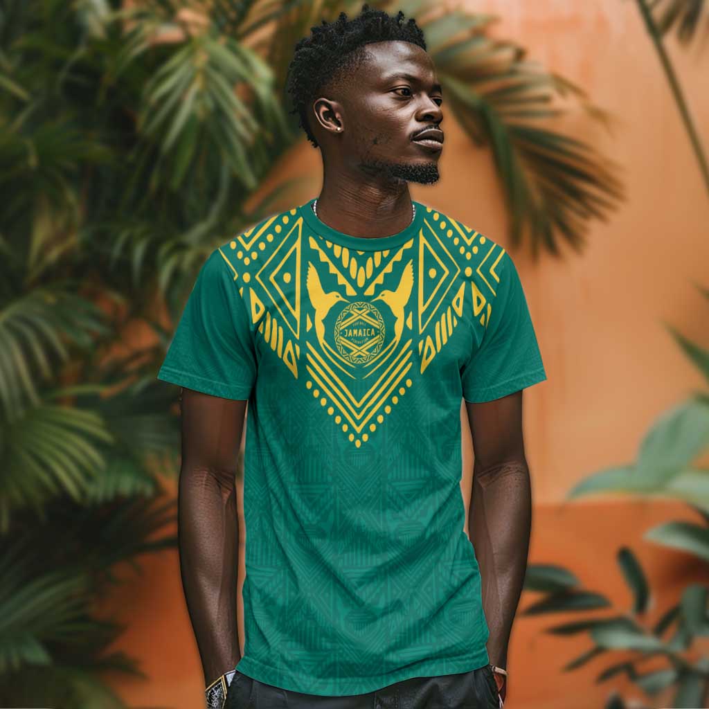 Afro-Jamaicans Tribal Custom Football T shirt Green Style