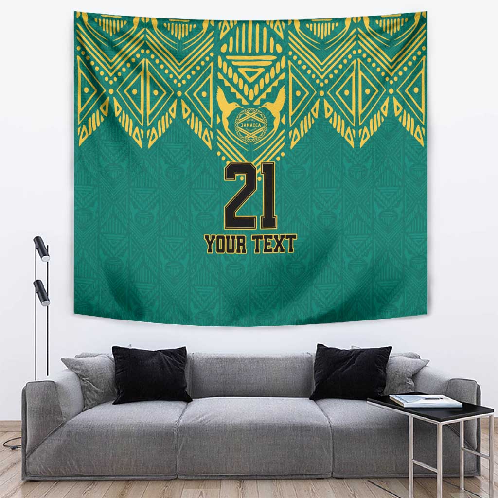 Afro-Jamaicans Tribal Custom Football Tapestry Green Style