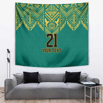 Afro-Jamaicans Tribal Custom Football Tapestry Green Style
