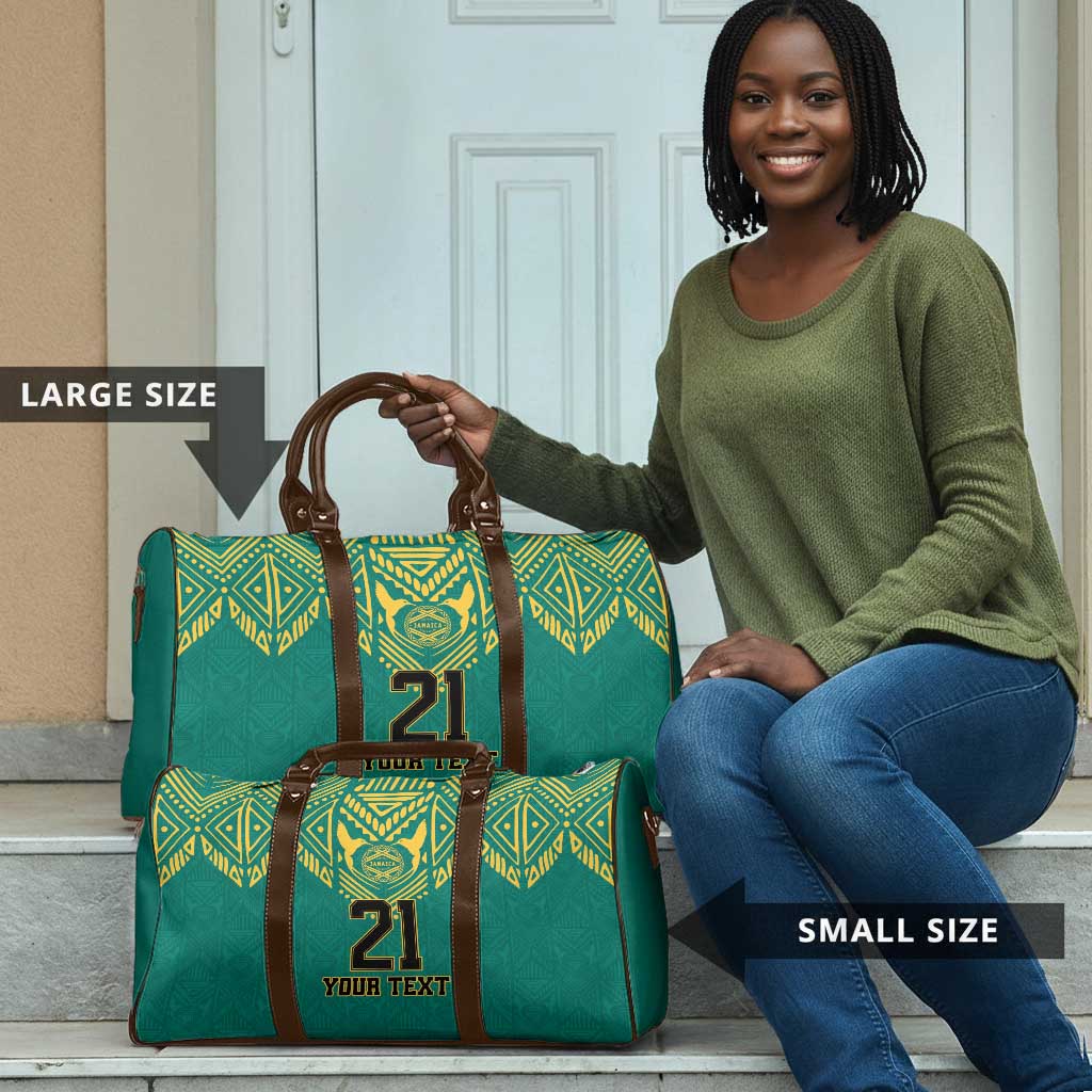 Afro-Jamaicans Tribal Custom Football Travel Bag Green Style