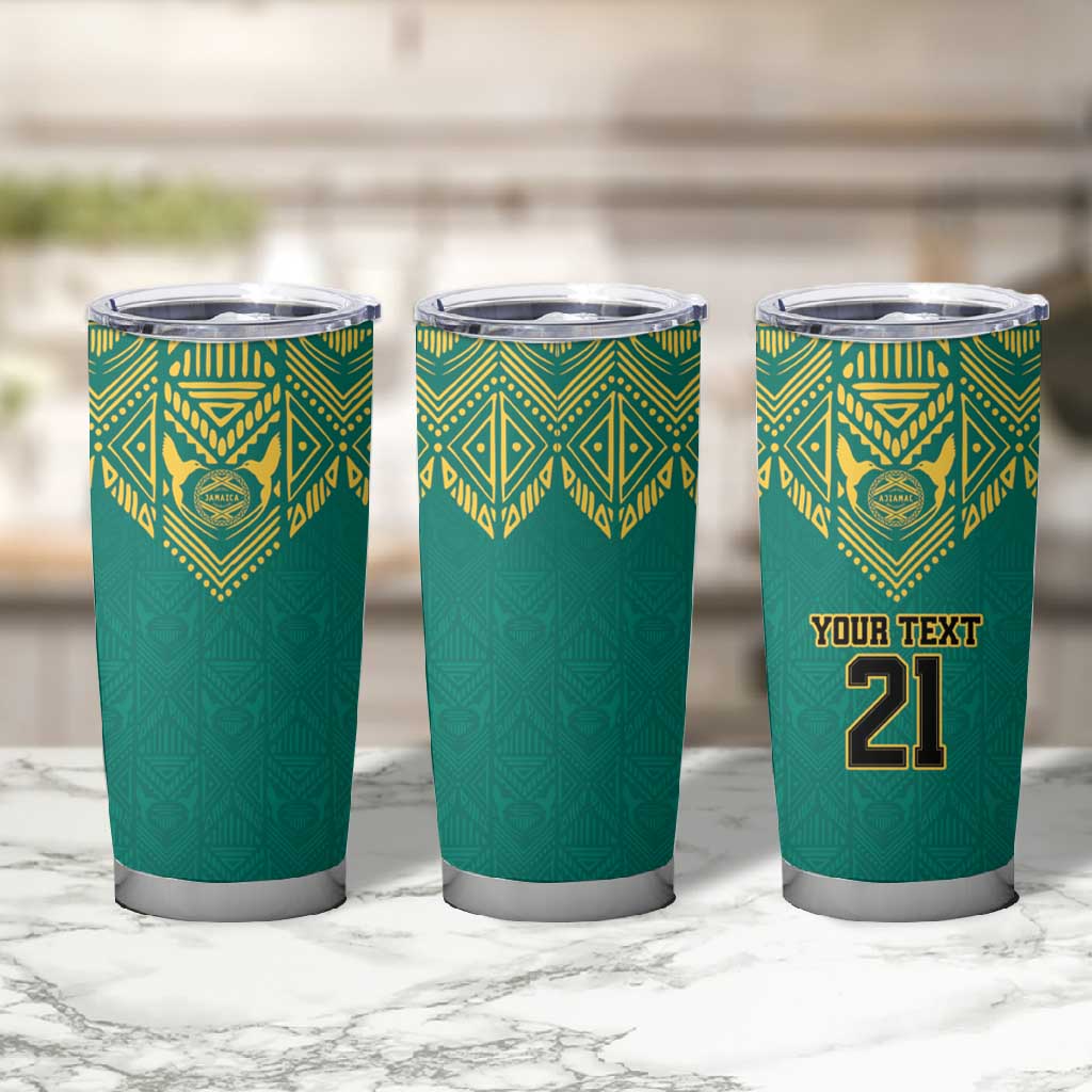 Afro-Jamaicans Tribal Custom Football Tumbler Cup Green Style