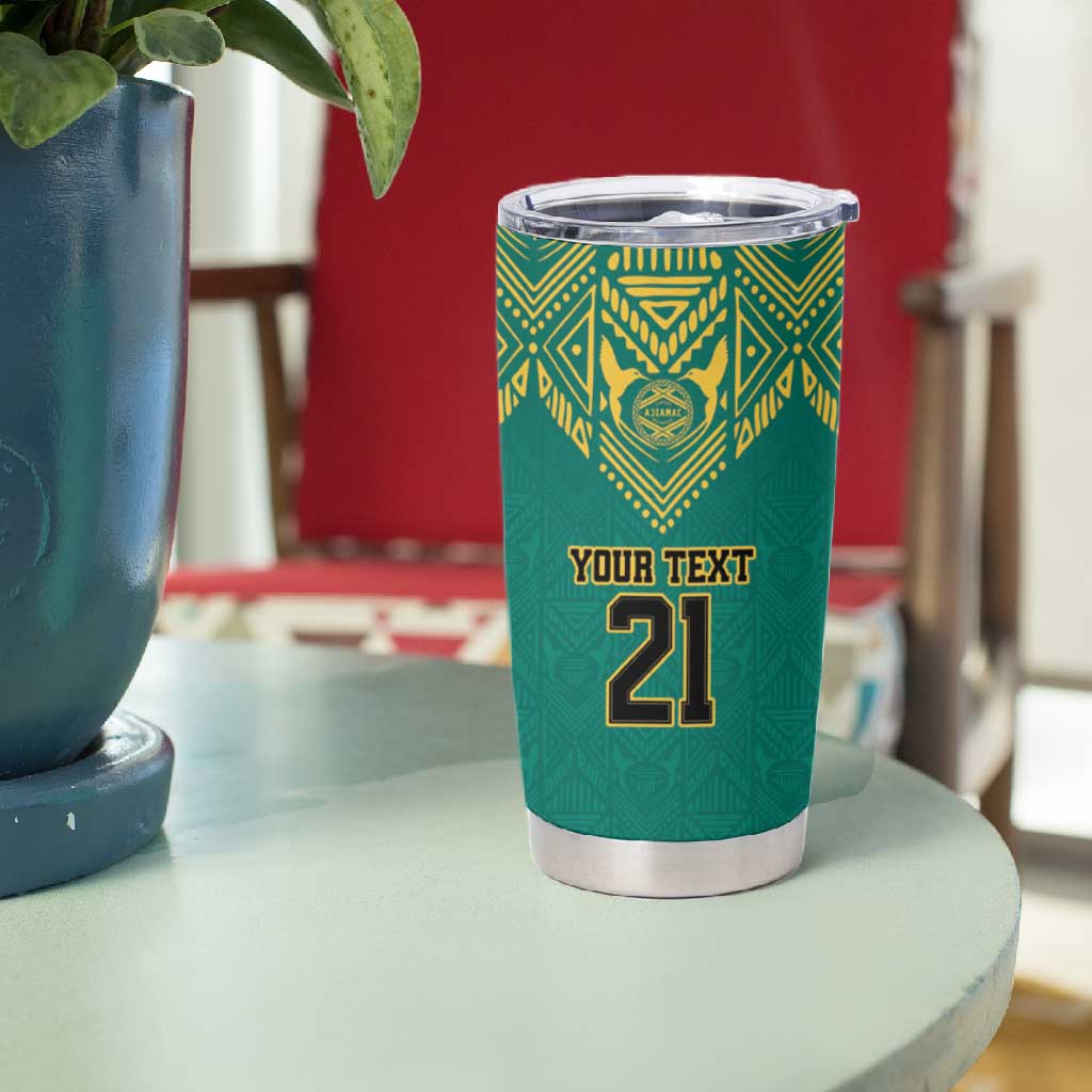 Afro-Jamaicans Tribal Custom Football Tumbler Cup Green Style
