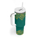 Afro-Jamaicans Tribal Custom Football Tumbler With Handle Green Style