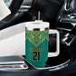 Afro-Jamaicans Tribal Custom Football Tumbler With Handle Green Style