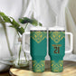 Afro-Jamaicans Tribal Custom Football Tumbler With Handle Green Style