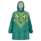 Afro-Jamaicans Tribal Custom Football Wearable Blanket Hoodie Green Style