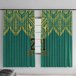 Afro-Jamaicans Tribal Custom Football Window Curtain Green Style
