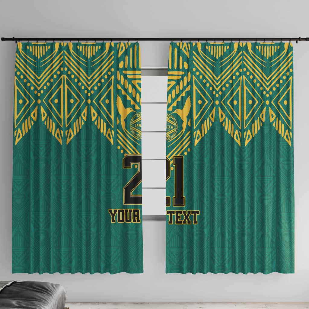 Afro-Jamaicans Tribal Custom Football Window Curtain Green Style