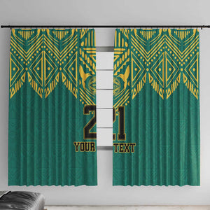 Afro-Jamaicans Tribal Custom Football Window Curtain Green Style