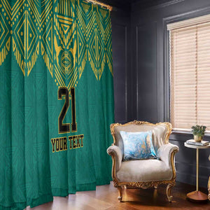 Afro-Jamaicans Tribal Custom Football Window Curtain Green Style
