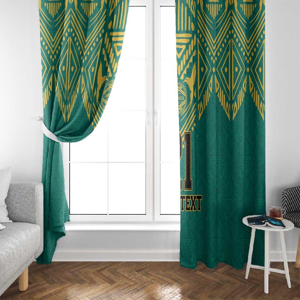 Afro-Jamaicans Tribal Custom Football Window Curtain Green Style