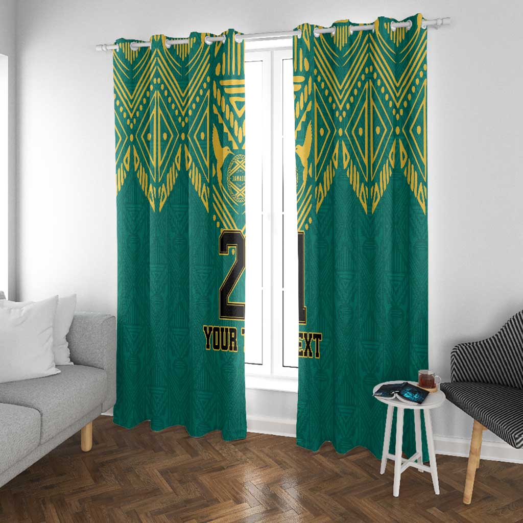 Afro-Jamaicans Tribal Custom Football Window Curtain Green Style