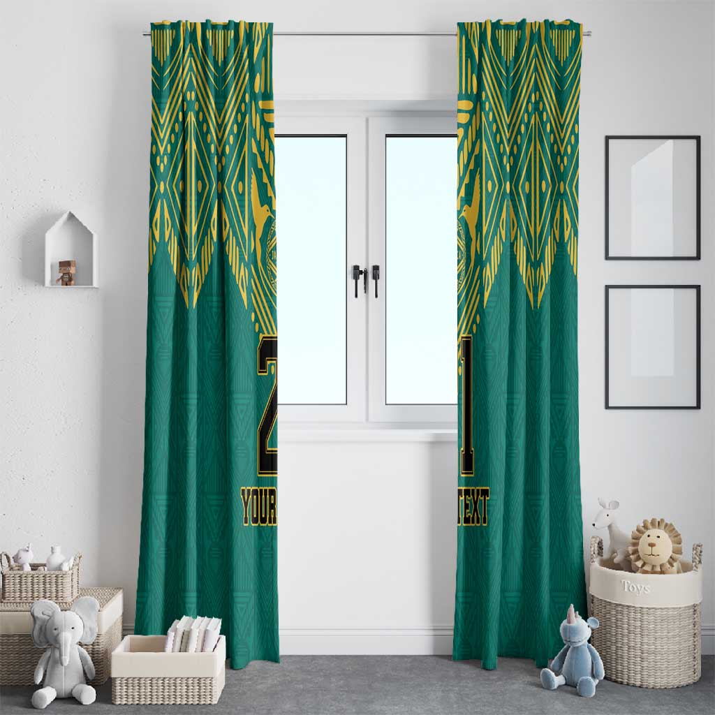 Afro-Jamaicans Tribal Custom Football Window Curtain Green Style