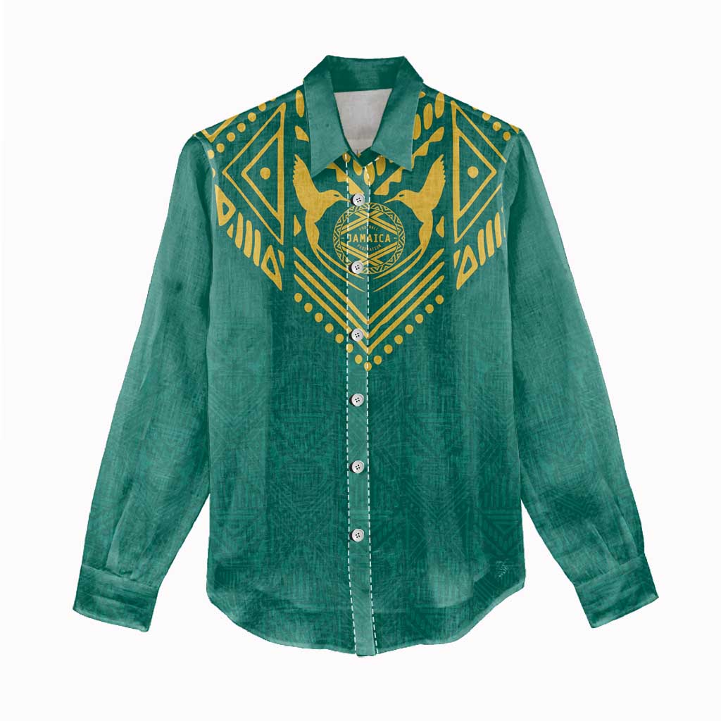 Afro-Jamaicans Tribal Custom Football Women Casual Shirt Green Style LT9