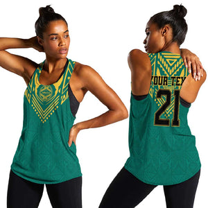 Afro-Jamaicans Tribal Custom Football Women Racerback Tank Green Style