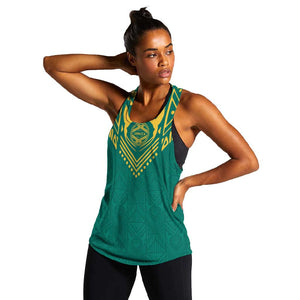 Afro-Jamaicans Tribal Custom Football Women Racerback Tank Green Style