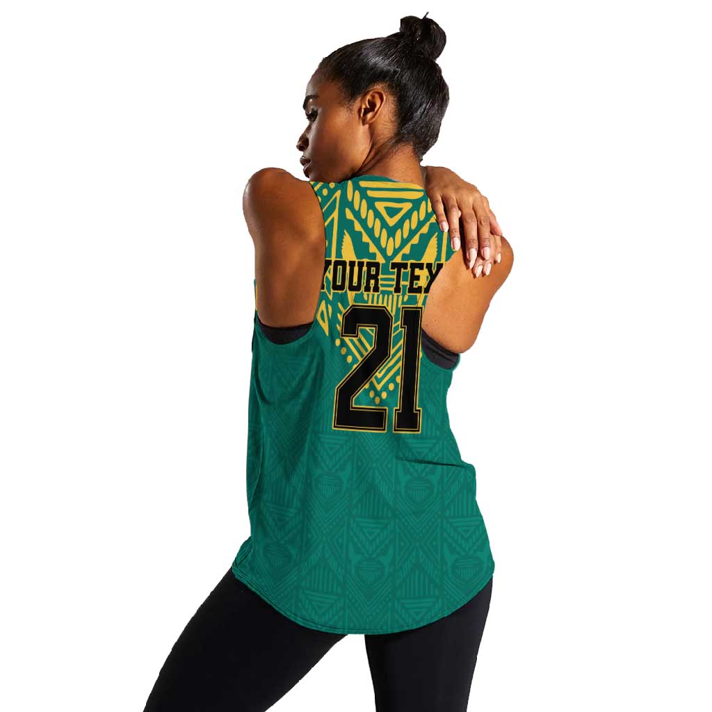 Afro-Jamaicans Tribal Custom Football Women Racerback Tank Green Style