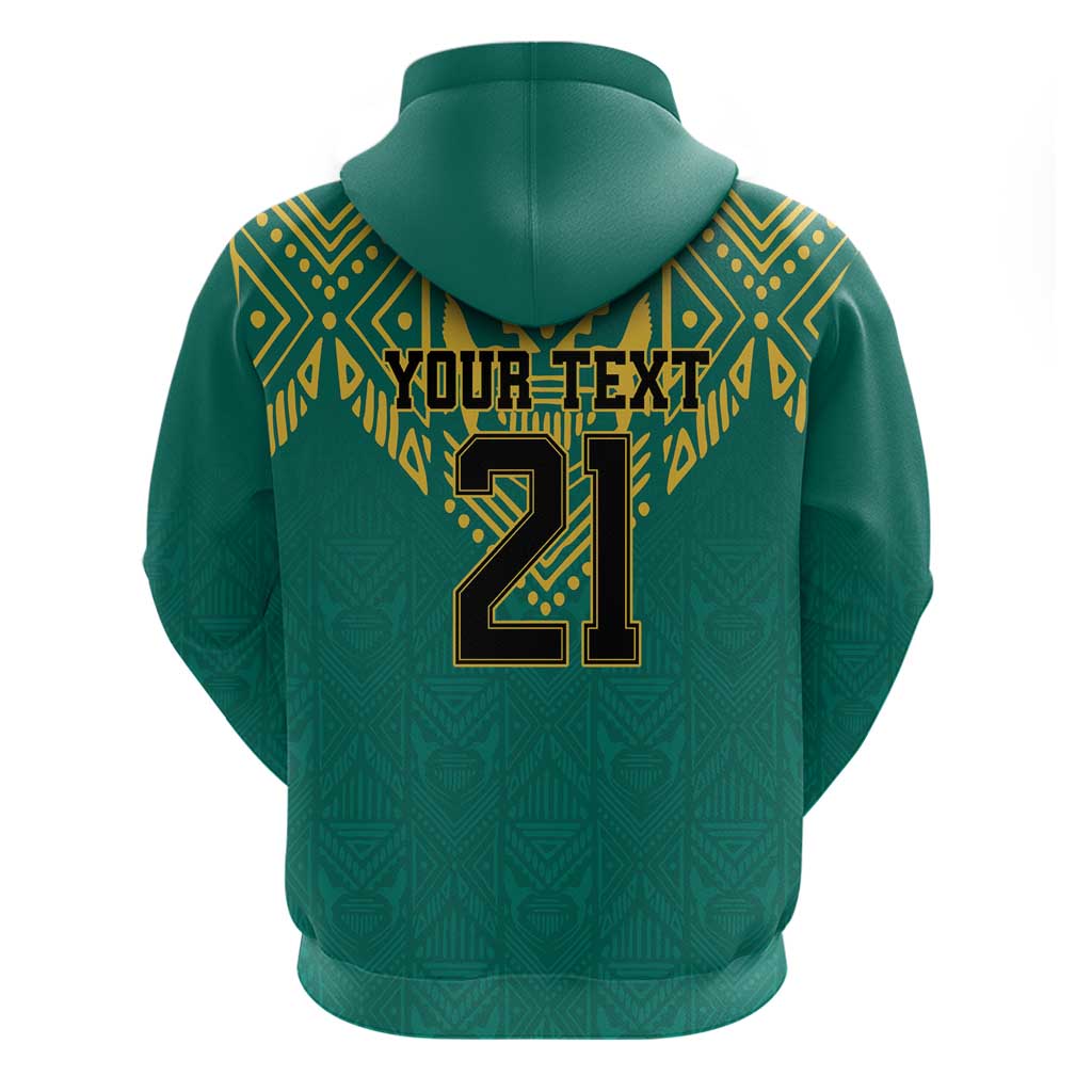 Afro-Jamaicans Tribal Custom Football Zip Hoodie Green Style
